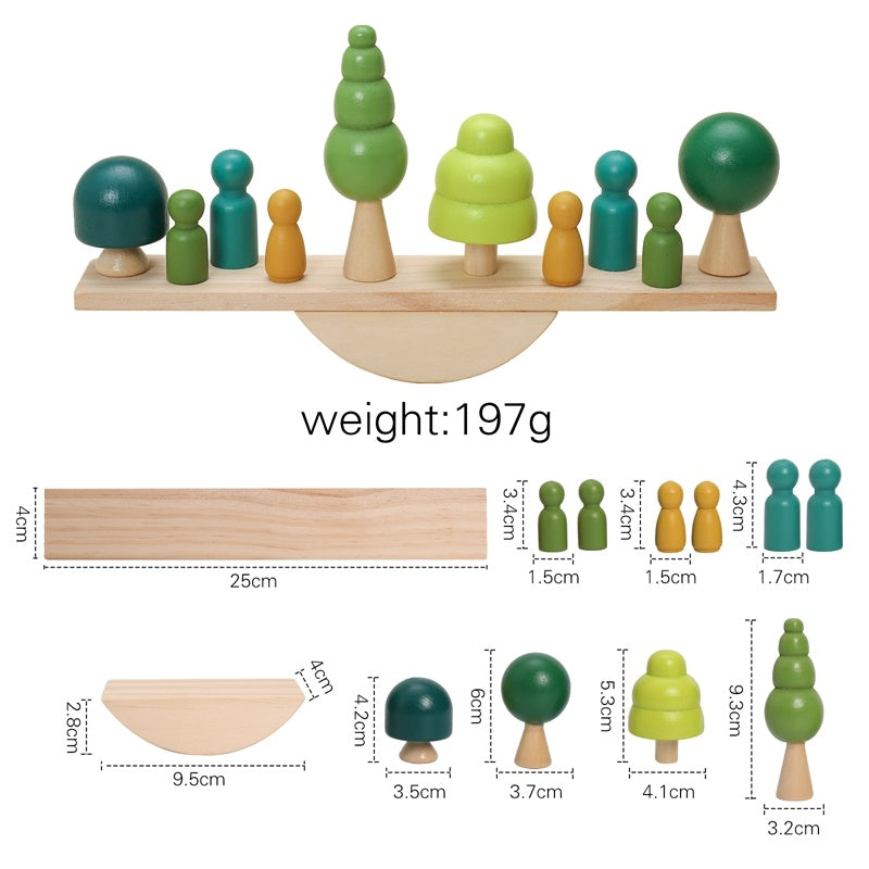 Montessori Beech Wood Mushroom Stacking Toy – Early Learning Puzzle for Toddlers